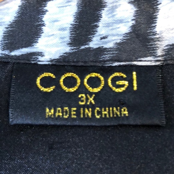 COOGI Woman’s Plus Animal Print Satin Woven Short Sleeve Dress Size 3X - Picture 10 of 14